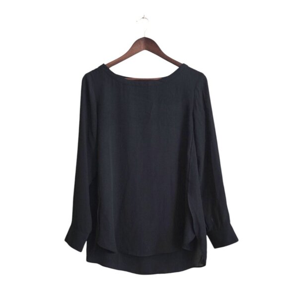 Banana Republic Solid High-Low Hem Top In Preppy Navy Sz M - Picture 1 of 9